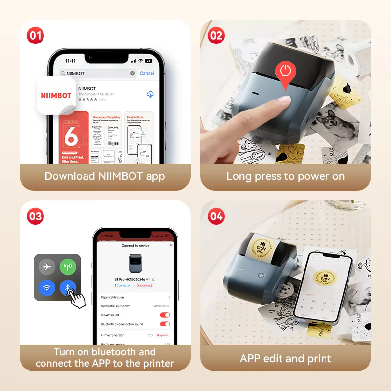 Niimbot B1/B1PRO Label Printer - Commercial Printing Dpi 评论和价格