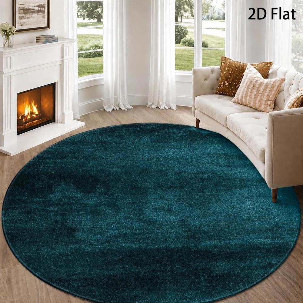 Teal City Map Round Rug Vintag - Commercial Road Printing 评论和价格